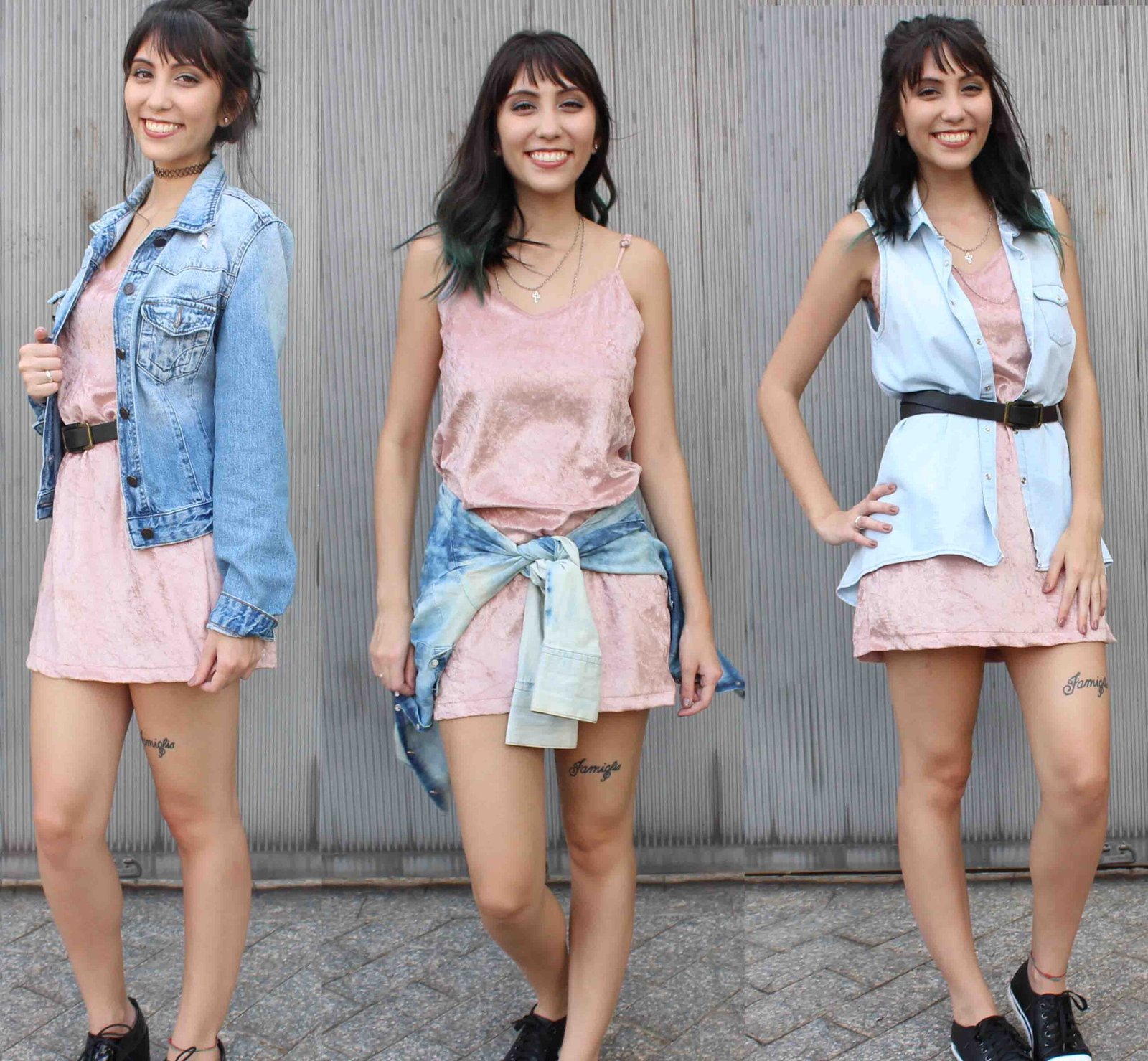 1 peça, 3 looks: vestido aveludado